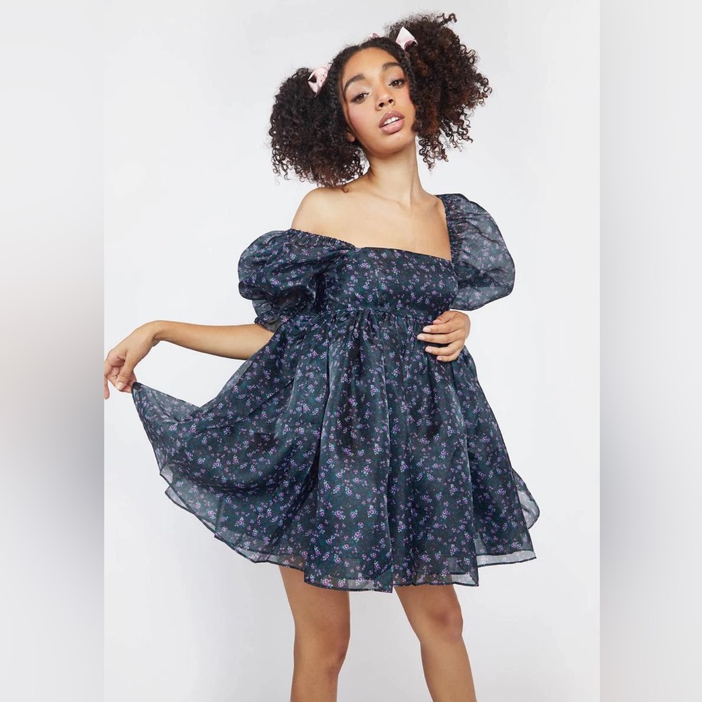 Real Selkie 80s Ditsy Puff Dress, NWT!